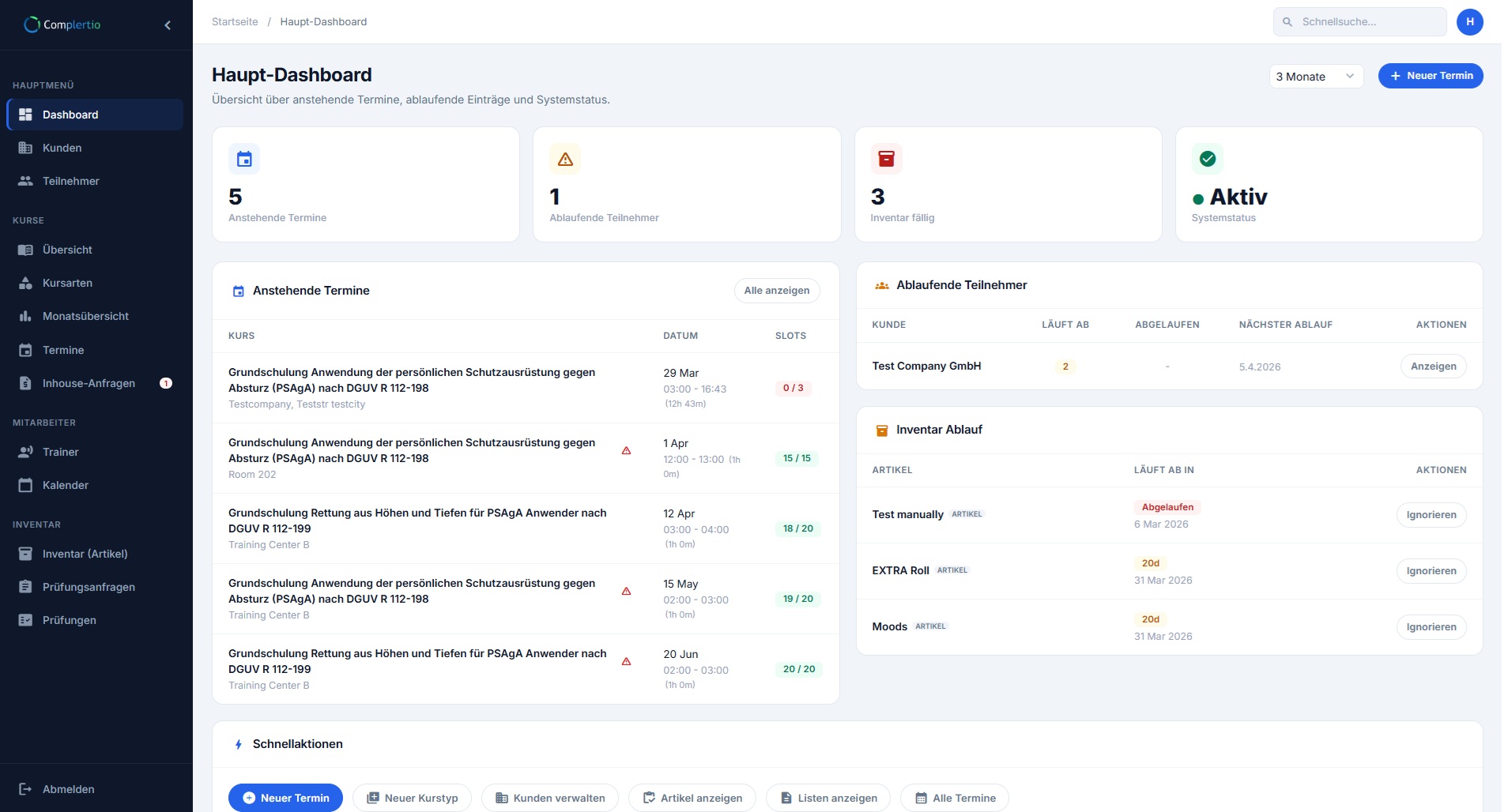 Complert.io Admin Dashboard