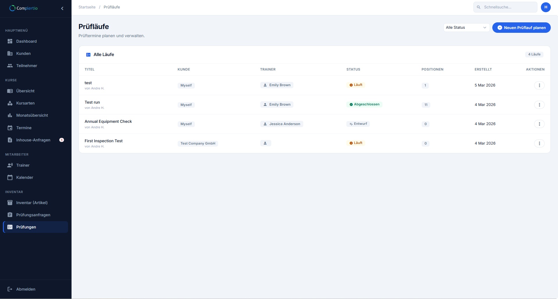 Inspection workflows